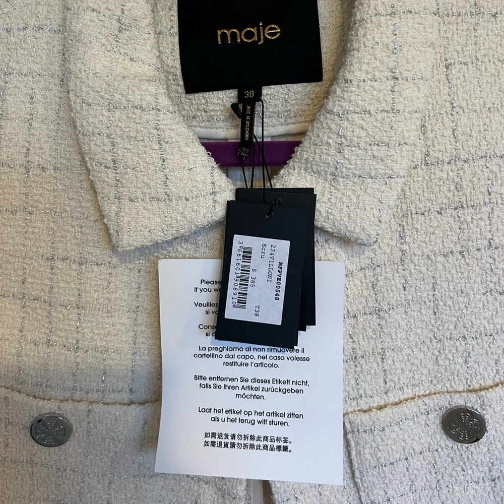 MAJE VILLONI CROP TWEED JACKET - Picture 6 of 6